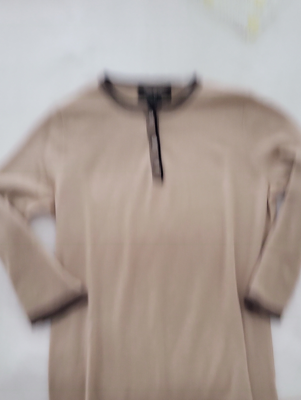 Brooks Brothers Beige Crewneck Sweater with Dark Trim